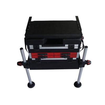 China Aluminum made in China YUSTB-004/2 aluminum fishing seat box with folding backrest for sale