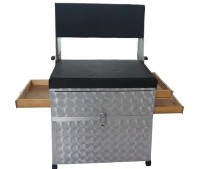 China Aluminum made in China YUSTB-016 aluminum fishing seat box with folding backrest for sale