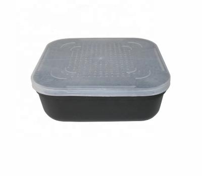 China Carp Fishing Chinese Factory 17*17*5.5cm Groundworm Groundworm Lure Lure Box Storage Case Square Bait Box for sale