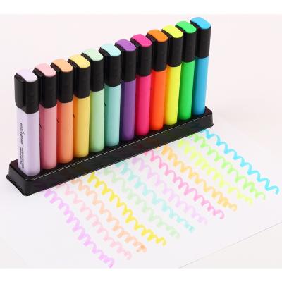 China office & School Markers 2021 Square Shape Multi Color Highlighter Marker Set With Stand Holder for sale