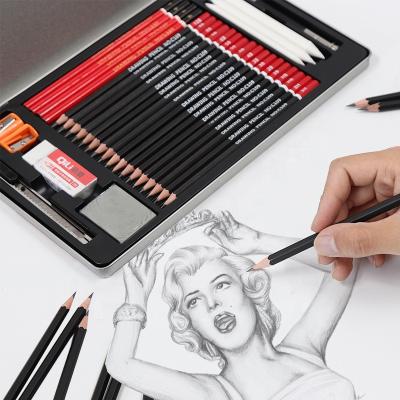 China office & School Pencil Stationery Wooden Pencil Professional Drawing Equipment Sketching Set for sale