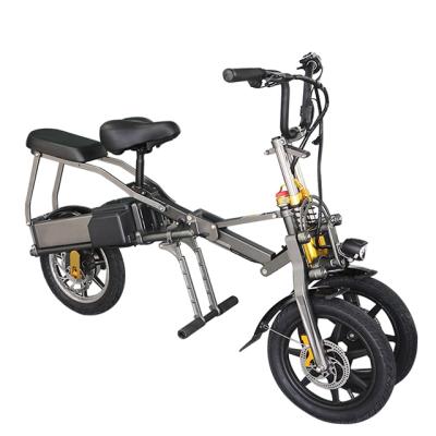 China Chinese price 48V 350w aluminum alloy double lithium ion battery 3 wheel cheap electric bicycle for adults for sale