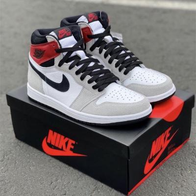 China Cushioning Best Fashionable High Quality Air Jordan 1 High Smoke Gray Women Men's Casual Style Basketball Shoes Walking Sports Nike Shoes for sale