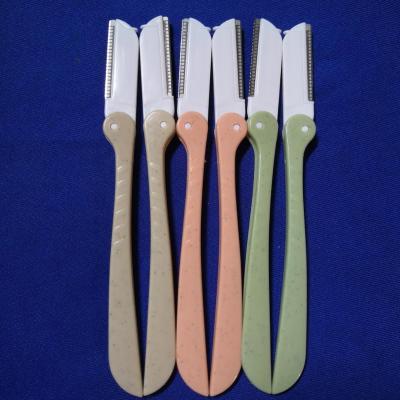 China Foldable Plastic Women Eyebrow Shaping Knife, Eyebrow Trimmer, Makeup Eyebrow Razor for sale