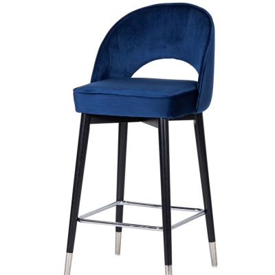 China Modern hot sale modern dining chair furniture velvet bar stool counter for home silvel legs for sale