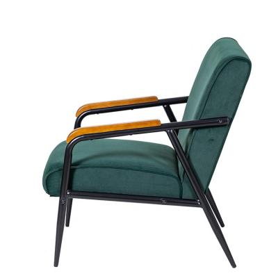 China Dark Green Massage Metal Accent Chair Restaurant Hotel Dining Chair Garden Wing Chair for sale