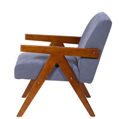 China Design Armchair Home Decor Office Chair Tufted Wood Fabric Restaurant Hotel Dining Chair for sale