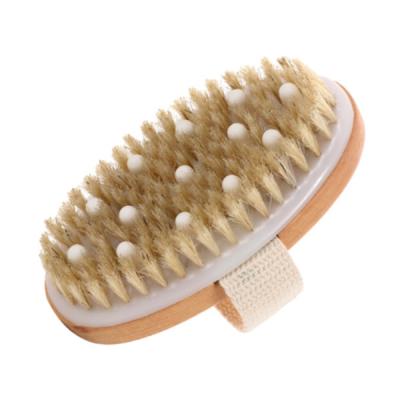 China All Natural Natural Wood Handle Shower Bath Body Massage Dry Brushes for sale