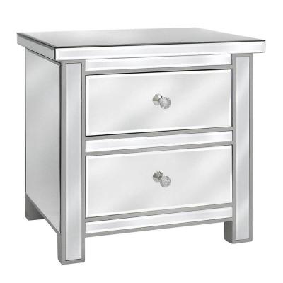 China Furniture Foldable Vanity Set Mirrored Bedside Table With Drawers for sale