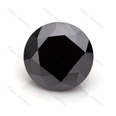 China Color set or Fire Cazy jewelry round shape black moissanite loose gemstones for jewelry making bud sciolta for sale