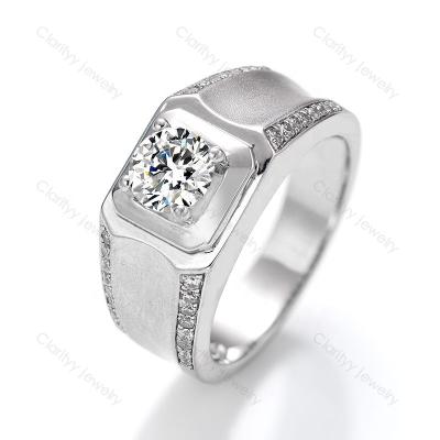 China Real CLASSIC Fashion Supplier 925 Sterling Silver Jewelry Luxury Engagement Ring Jewelry Cazy Rings Round Cut 2021 Loose Moissanite Anel for sale