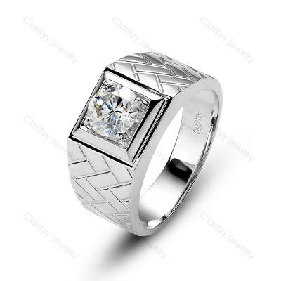 China 2021men's Real CLASSIC Fashion Jewelry Supplier Engagement Jewelry Cazy Luxury Rings Around Loose Cut Moissanite 925 Sterling Silver Ring for sale