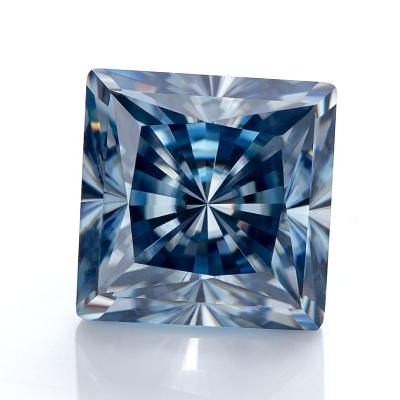 China Fine Princess Cut Moissanite D Stone Fashion Custom Vivid Blue Cuban Radiant Color VVS1 Loose Jewelry Beads Natural Miosanite for sale