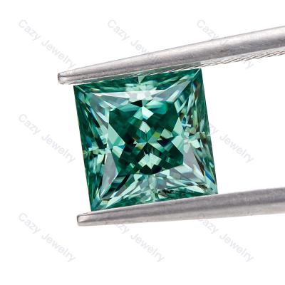 China Cazy VS1Green Moissanite Diamond Lab Grown Moissanite Princess Free Listing Color Set or Cut of Fire for sale