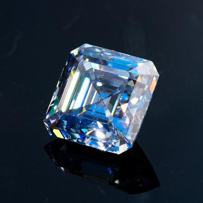 China Wholesale Vvs1 E-F Vivid Asscher Blue Color Game Or Fire D Cut Moissanite Lab Grow Moissanite Diamond For Moissanite Jewelry for sale