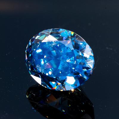 China Wholesale Fire D Cut Vvs1 Moissanite E-F Bright Blue Oval Color Play or Lab Grow Moissanite Diamond For Moissanite Jewelry for sale