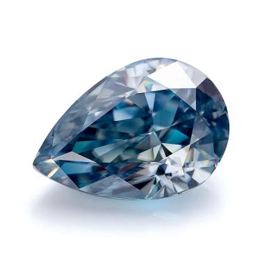 China Jewelry Making In Stock Jewelry Making Crushed Ice Pear 6*4~15*11mm Vivid Blue Loose Moissanite VVS1 GRA Gemstone Wholesale Supplier Customized for sale