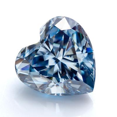 China Jewelry Making Jewelry Making Crushed Heart 5*5~13*13mm Ice Moissanite Loose Vivid Blue VVS1 GRA Synthetic Gemstone Wholesale Supply In Stock for sale