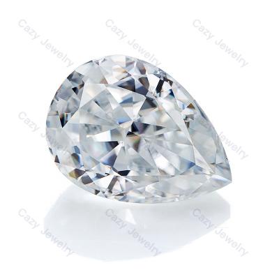 China Color Play or White Fire DEF Cazy Jewels Making GRA Professional Manufacturer Supply VVS1 Crushed Ice Pear Hybrid Gemstone Moissanite Loose Stone for sale