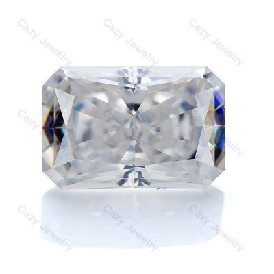 China White Color Game Or Fire GH Cazy Jewelry Making Professional Supplier Customized VVS1 Crushed Ice Hybrid Radiant Loose Gemstone Moissanite Stone for sale