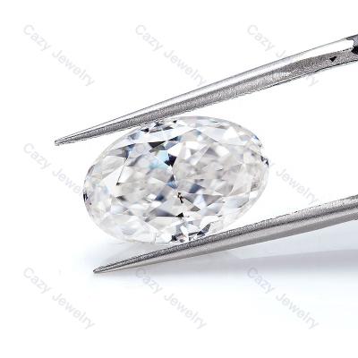 China High Quality Professional Jewelry Supplier GH Cazy White Or Fire Color Game Crushed Ice VVS1 Hybrid Cut Oval Loose Gemstone Lab Created Moissanite for sale