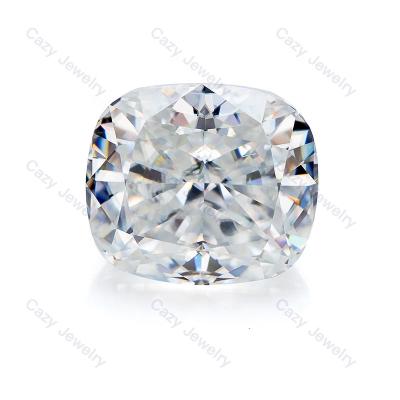 China White Color Game Or Fire GH Jewelry Making Factory Wholesale Delivery Crushed Ice Enlonged Hybrid Cushion Loose Gemstone Synthetic Moissanite Stone for sale