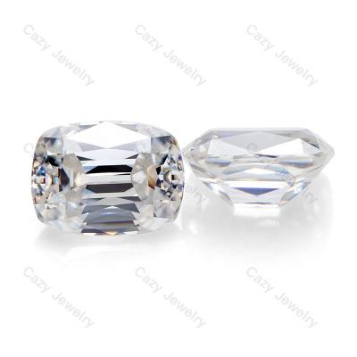 China Fire Cazy Color Play or Jewelry Customized Manufacturer Wholesale GH White Old Mine Cut Loose Enlonged Cushion Gemstone Synthetic Moissanite Stone for sale