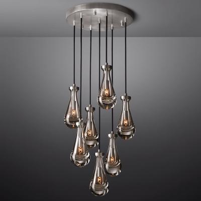 China Customization Modern Design Luxury Lighting Vintage Decorative Pendant Led Square Lights Modern Chandelier Parts Crystal for sale