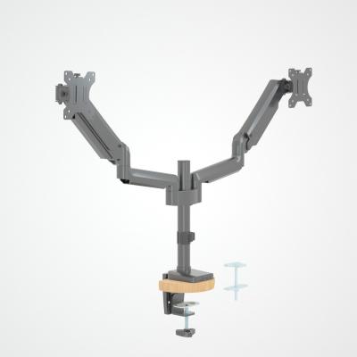 China High Quality 8kg Load Capacity Double Shock Absorber Aluminum Monitor Arm LCD Monitor Bracket SG02-42 for sale