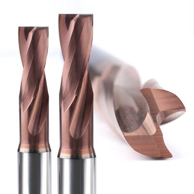 China Nonferrous Metal Solid Carbide Flat Drill 2 Flutes HRC60 180 Degree Flat Bottom Drill Bit for sale