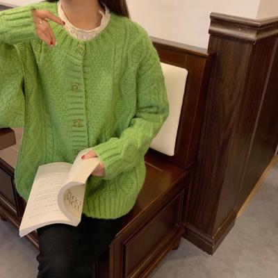 China Hot Sales Breathable Chunky Knit Long Sleeve Crew All-match Knitted Sweater For Women for sale