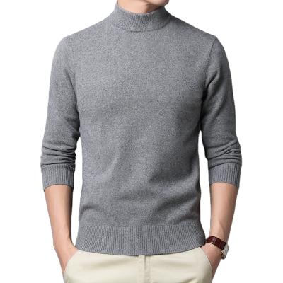 China Custom New Style Cashmere Pullover Sweater Men's Solid Color High Neck Thick Base Half Half Sweater for sale