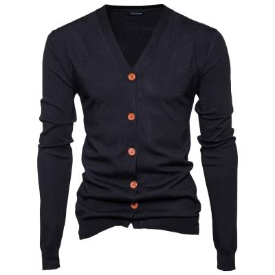 China European and American pure v-neck color cardigan long-sleeved casual sweater for men for sale