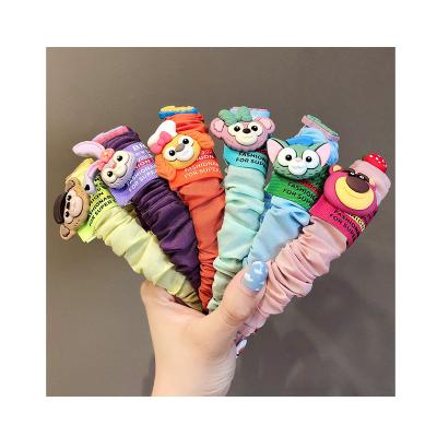 China Fashion Hairbands Candy Color Ruffled Cartoon Outdoor Sweet Headband For Women Girl Hair Accessories for sale