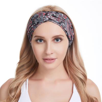 China Fashion Women Head Wrap Turban Headband Yoga Colorful Twisted Knotted Elastic Headband for sale