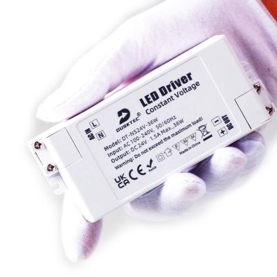 China LED Lighting DUSKTEC 1500mA 1.5A 36W Watt Constant Voltage Power Supply AC 100-240 Volt DC 24V Slim LED Driver For TV Backlight for sale