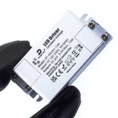 China LED Lighting DUSKTEC Watt Constant Voltage Power Supply AC 100-240V Volt DC 24V Mini 500mA 0.5A 12W LED Driver For MR16 Bulbs for sale