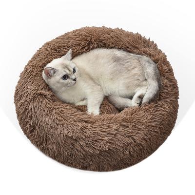 China Hot-selling Custom Soft Comfortable Plush Dog Bed Washable Round Pet Bed for sale