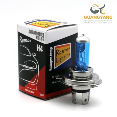 China Ramos car light lighting 9003 h4 12v 100/90w p43t xenon system lighting system halogen blue super white car bulb xenon lamp for sale