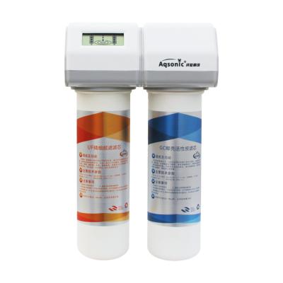 China Two-stage hotel bayonet interface filter UF water purifier for home use, with consumable LCD reminder function for sale