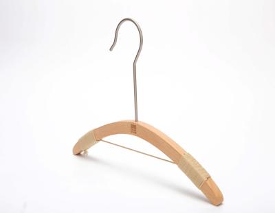 China Vintage Factory Price Bespoke High Quality Bamboo Kid Garment Hanger for sale