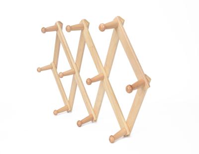 China SHOW Wall Mounted Wooden Material Folding Hanger Rack For Coat Hats for sale