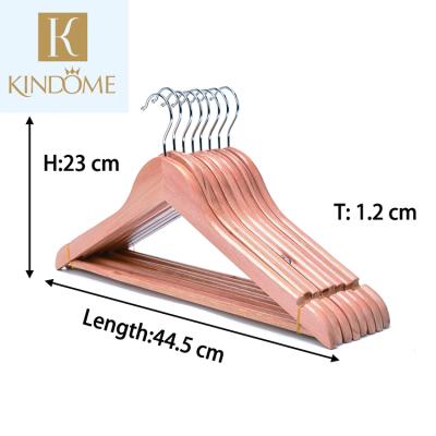 China Factory Traditional Natural Wholesale Manufacturer Hangers Solid Color Wood With Notch for sale