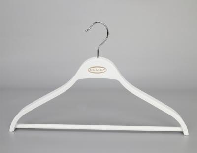 China Vintage zara plastic clothes hanger with logo for sale