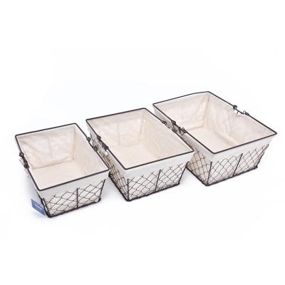 China KINDOME Amazon Sustainable Hot Sales Wire Storage Basket With Fabric Cover for sale