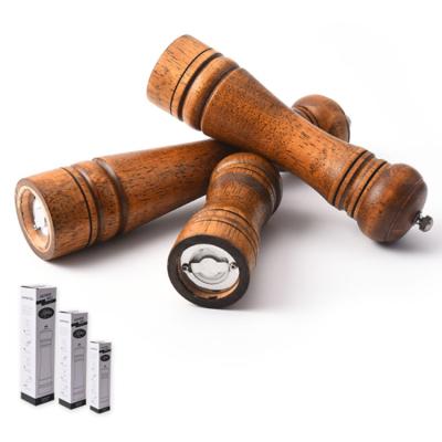 China Sustainable Wooden Rubber Salt and Pepper Mill Manual Grinder for sale