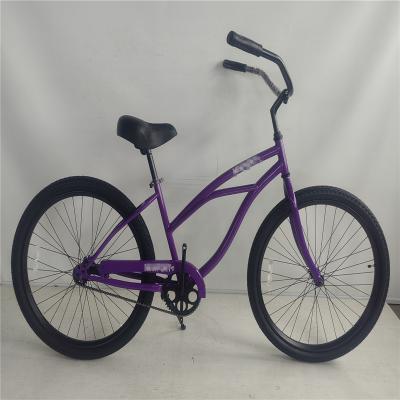 China Capacidad de carga de 150 kg Bicicleta de crucero para mujeres de velocidad única Bicicleta urbana de playa para mujeres de 26 pulgadas en venta