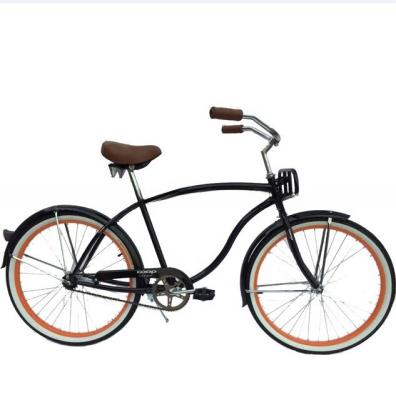 China 26 Inch Single Speed Adult Beach Cruiser Bike with Metal Tray Convenient Front Tray for sale