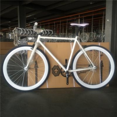 China Material de horquilla acero personalizar velocidad única color blanco Bici Fixie Bike para adultos en venta