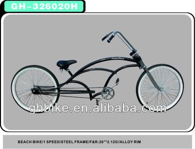 China 2013 Black Chopper Beach Cruiser Bike Bicycle with Steel Frame Material Black/To order for sale